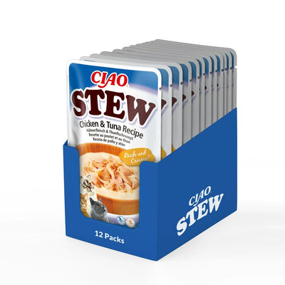 CIAO Stew Chicken & Tuna Recipe Cat Wet Pouches 40gx12