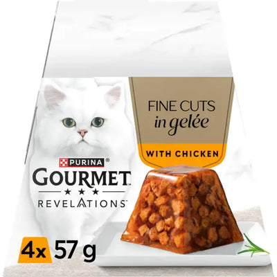 Gourmet Revelations Gelee Chicken Fine Cuts in Jelly Wet Cat Food 4x57g