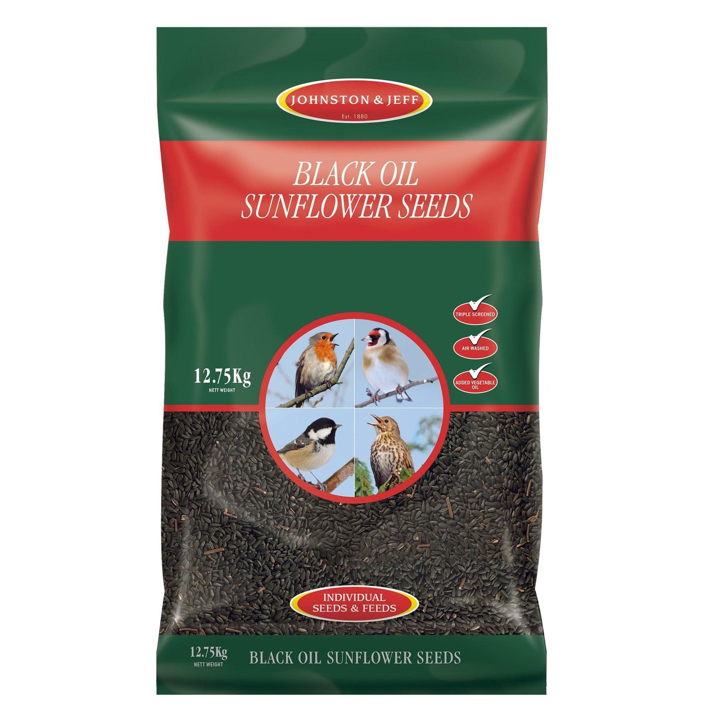 Johnston & Jeff Black Oil Sunflower Seed 12.75kg - Ormskirk Pets