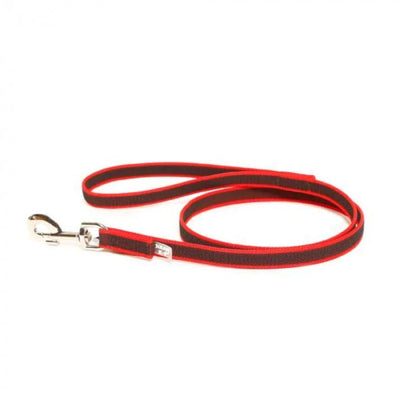 Julius-K9 Color & Grey Super-Grip Leash With Handle Thick Red & Grey