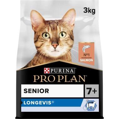 Pro Plan Cat Adult 7+ LONGEVIS Salmon Dry Cat Food 3kg - Ormskirk Pets
