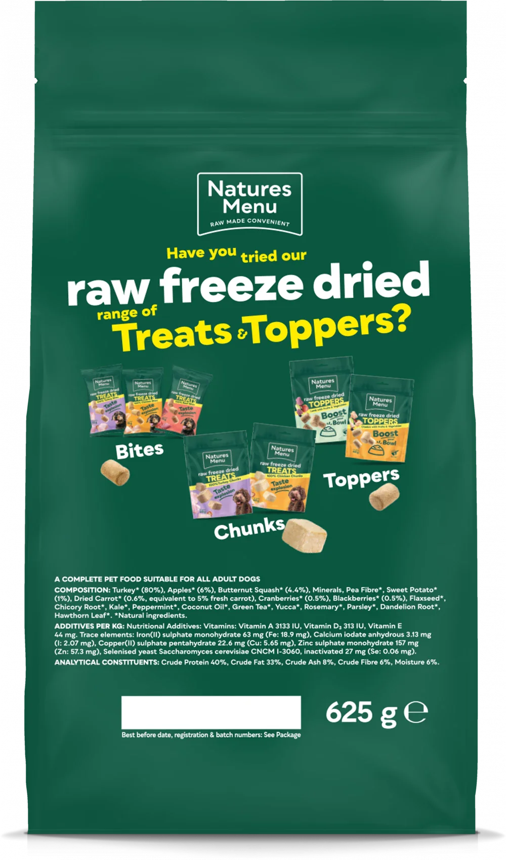 Natures Menu 80/20 TURKEY Freeze Dried 625g