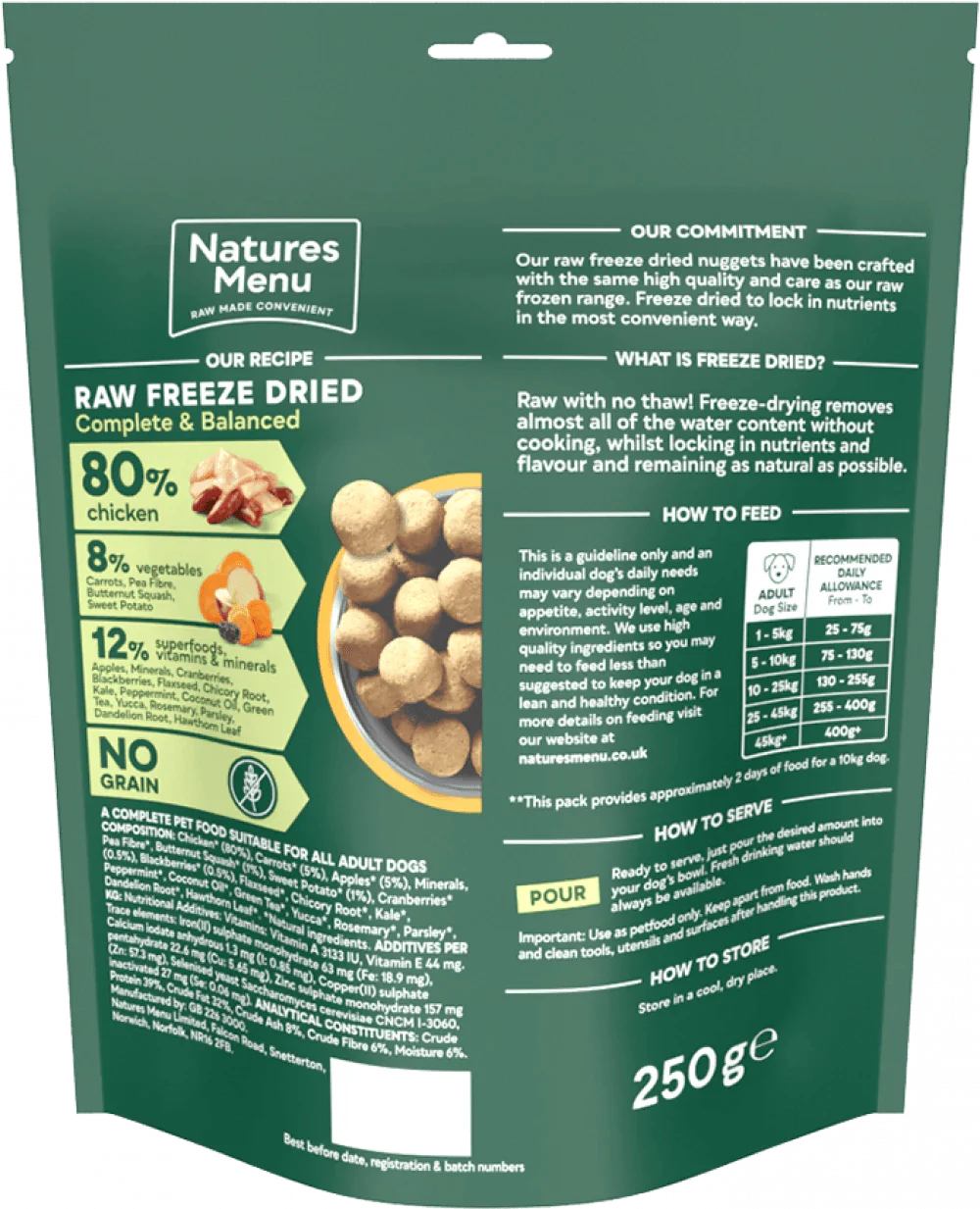 Natures Menu 80/20 CHICKEN Freeze Dried 250g - Ormskirk Pets