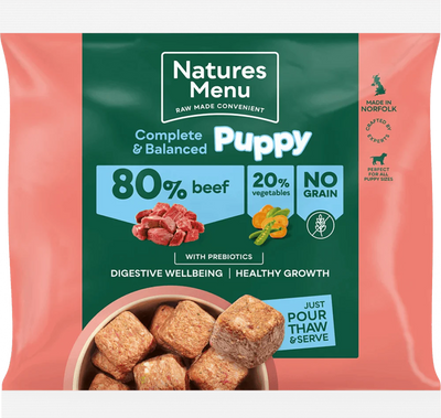 Natures Menu 80/20 Puppy Beef Nuggets with Vegetables 1kg - Ormskirk Pets