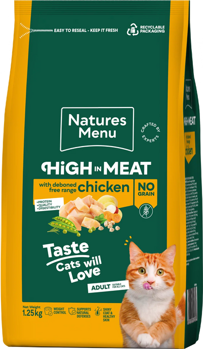Natures Menu High In Meat Dry Cat Food No Grain With Chicken