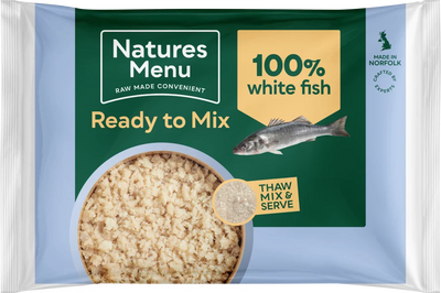 Natures Menu Ready To Mix Raw Just White Fish Raw Mince For Adult Dogs 400G