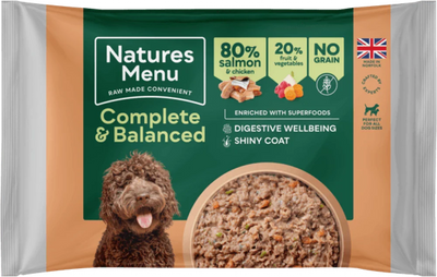Natures Menu Complete & Balanced Raw Salmon & Chicken For Adult Dogs 500g