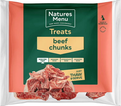Natures Menu Natural Raw Beef Chunks 1KG - Ormskirk Pets