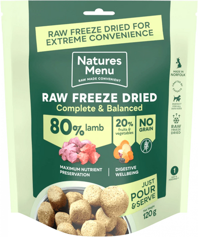Natures Menu 80/20 Lamb Freeze Dried 120g - Ormskirk Pets