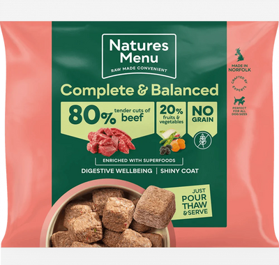 Natures Menu Country Hunter 80/20 Beef Nuggets with Superfoods 1kg - Ormskirk Pets