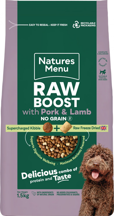 Natures Menu Raw Boost Grain Free With Pork and Lamb For Adult Dogs