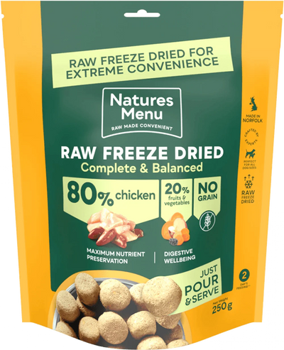 Natures Menu 80/20 CHICKEN Freeze Dried 250g - Ormskirk Pets