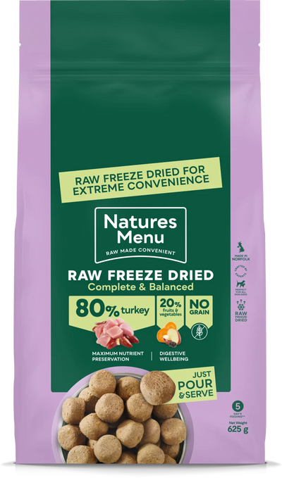 Natures Menu 80/20 TURKEY Freeze Dried 625g