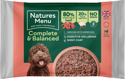 Natures Menu Complete & Balanced Raw Beef For Adult Dogs 500g