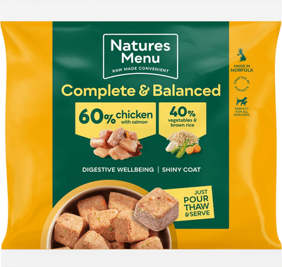 Natures Menu 60/40 Chicken Nuggets with Salmon, Vegetables and Brown Rice 1kg - Ormskirk Pets
