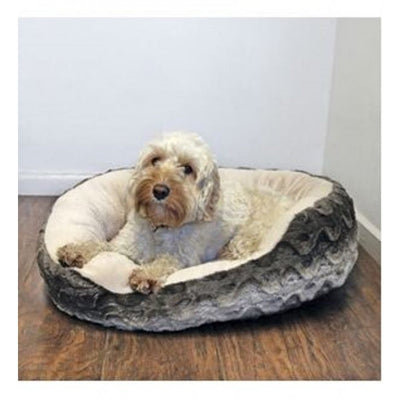 40 Winks Grey & Cream Snuggle Plush Bed