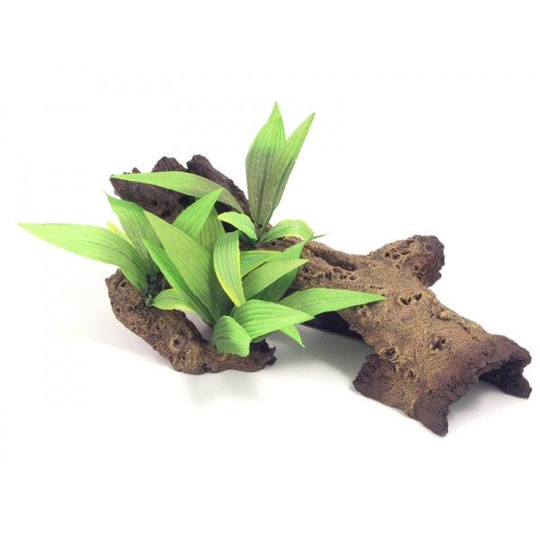 Rosewood MOPANI WOOD WITH PLANTS MEDIUM Ornament - Ormskirk Pets