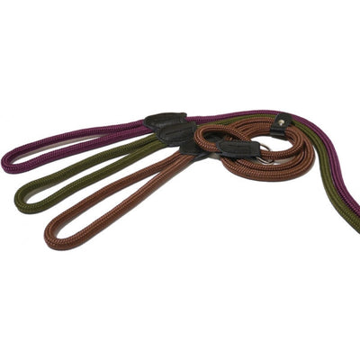 Rosewood Rope Twist Slip Lead Brown/Teal 64"