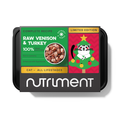 Nutriment Cat Raw Venison & Turkey 500g Christmas Limited Edition