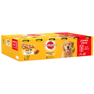 PEDIGREE Dog Tins Mixed Selection in Jelly Jumbo 385g X 24