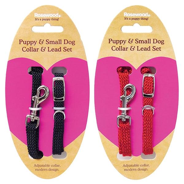 Rosewood Puppy Collar And Lead Set (Black or Red) - Ormskirk Pets