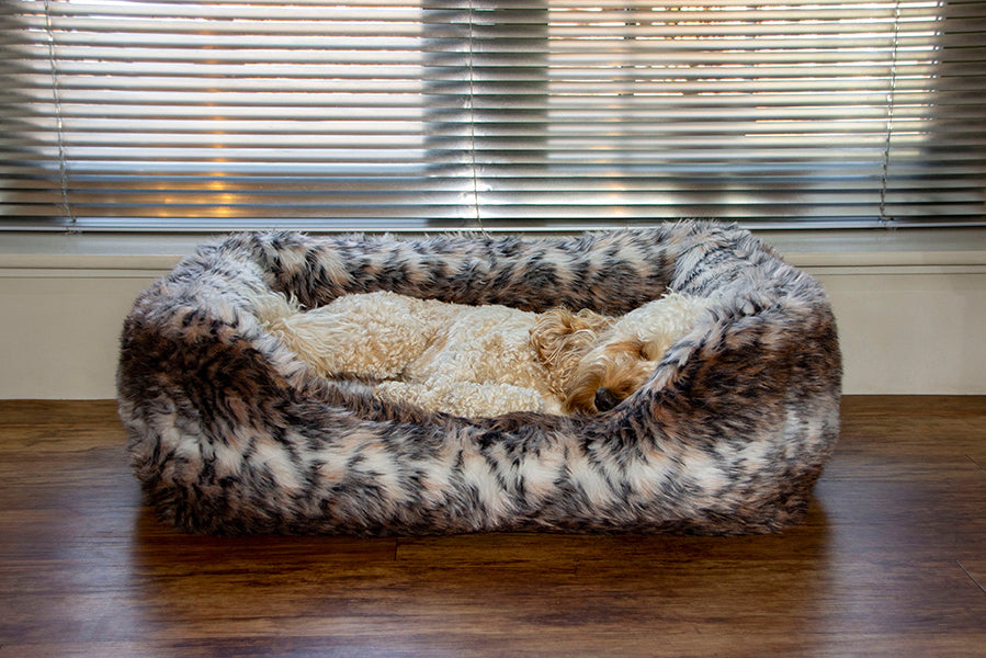 40 Winks Brown Cosy Fur Print Square