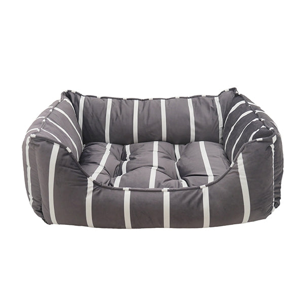40 Winks Grey Velvet Stripes Square