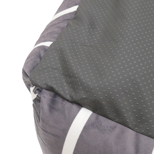 40 Winks Grey Velvet Stripes Square