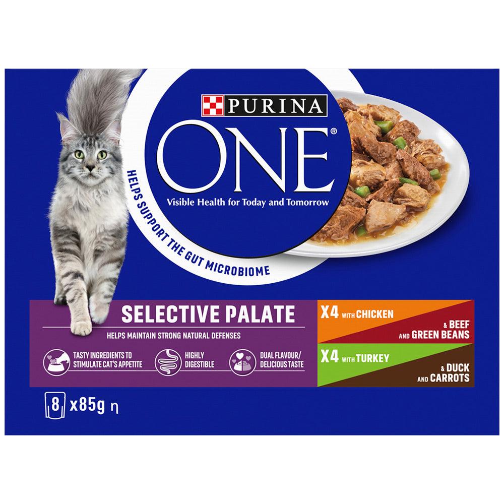 Purina One Adult Cat Food Chicken and Beef / Turkey & Duck 8x85G - Ormskirk Pets