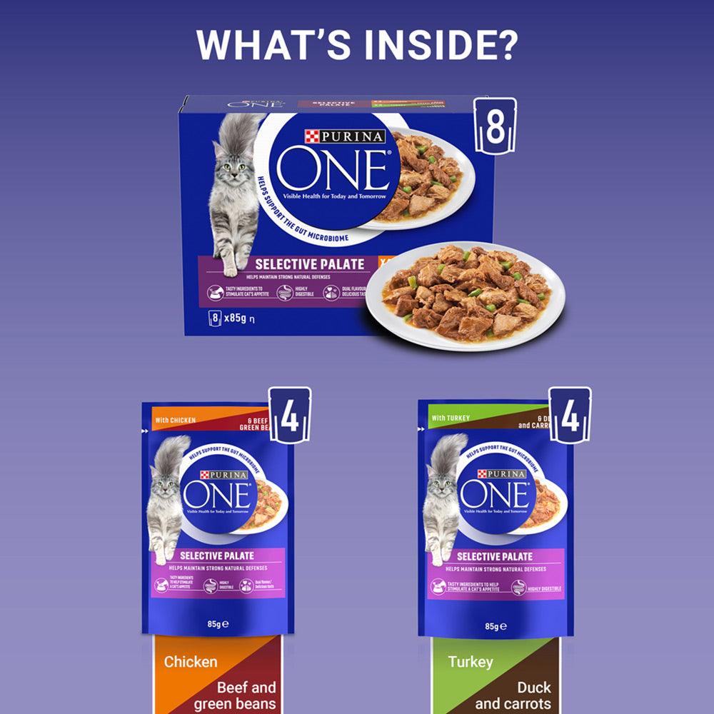 Purina One Adult Cat Food Chicken and Beef / Turkey & Duck 8x85G - Ormskirk Pets