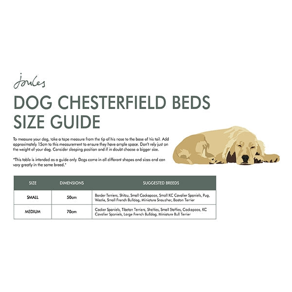 Joules Chesterfield Pet Bed Grey