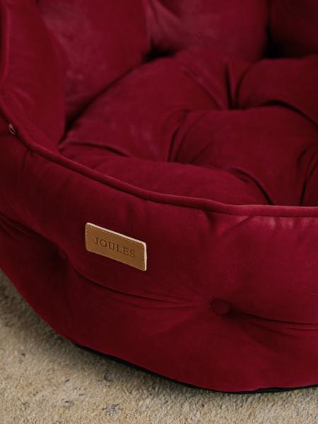 Joules Chesterfield Pet Bed Burgundy