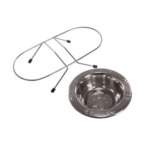 Rosewood Paw Embossed Wire Double Diner Small - Ormskirk Pets