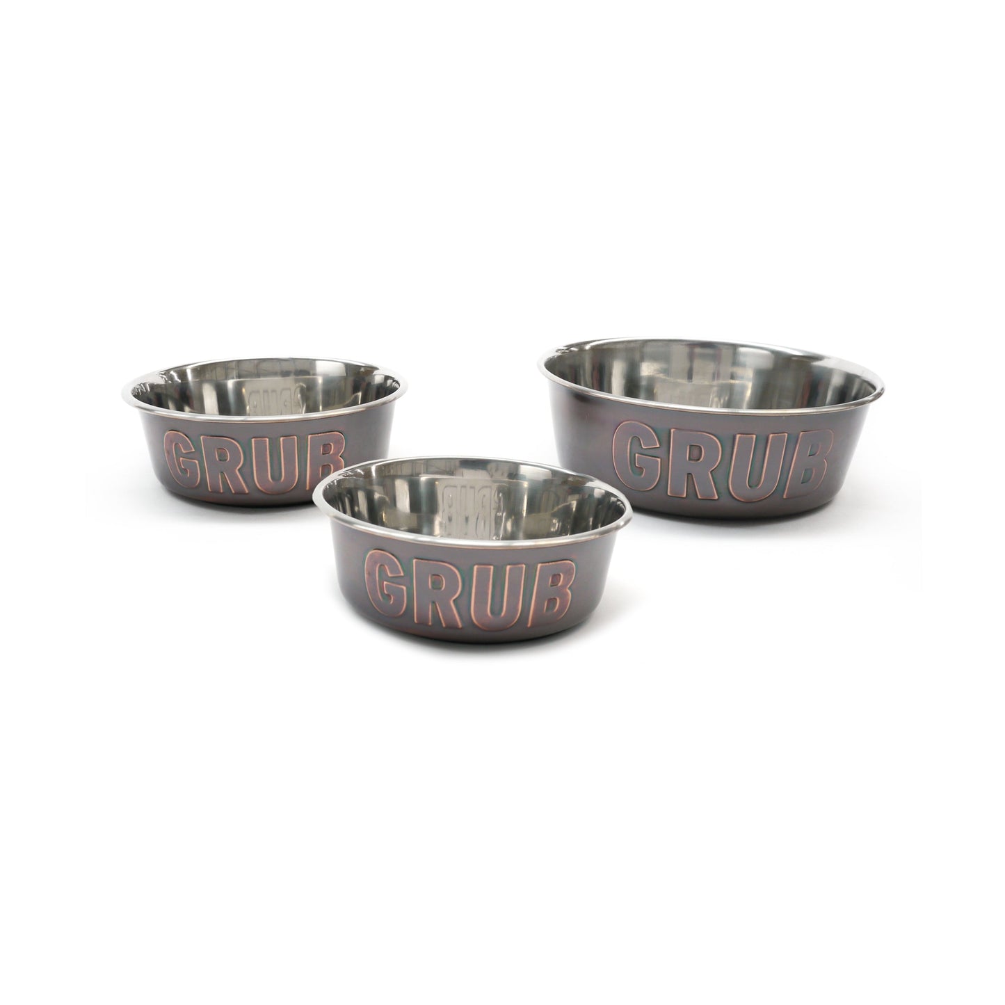 Rosewood Deluxe Steel Bowls Grub Steel Pet Bowl