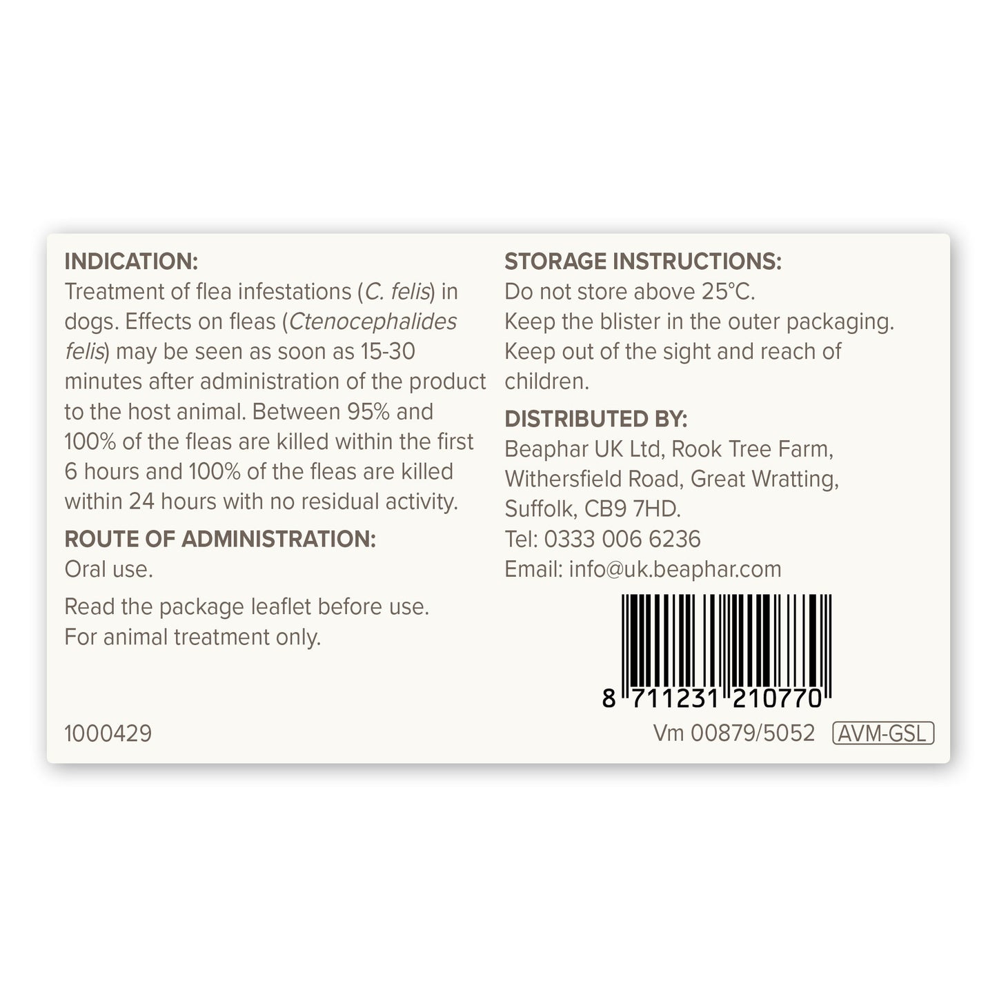 Beaphar Flea Tablets For Medium/Large Dogs 3 Tablets