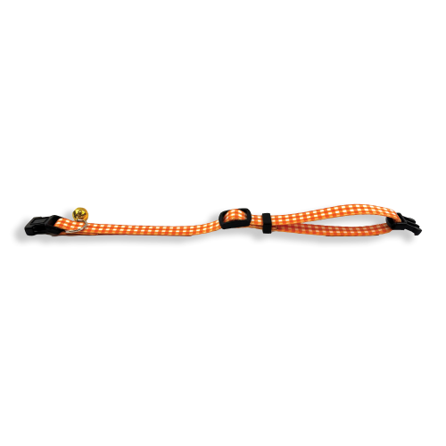 Tabby Patch Orange Check Cat Collar