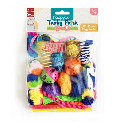 Tabby Patch Cat Play Ball Multi Pack 24pcs