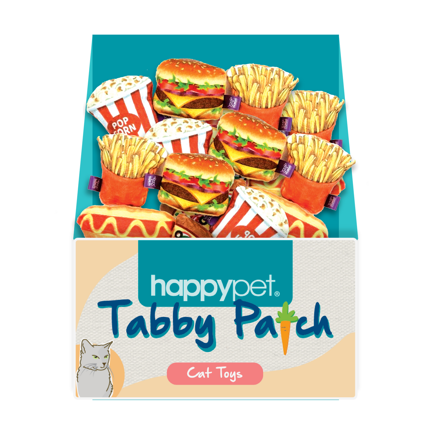 Tabby Patch Fast Food Catnip Cat Toy Assorted