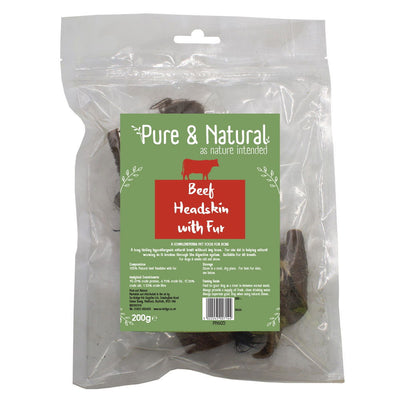 Pure & Natural Beef Headskin With Fur