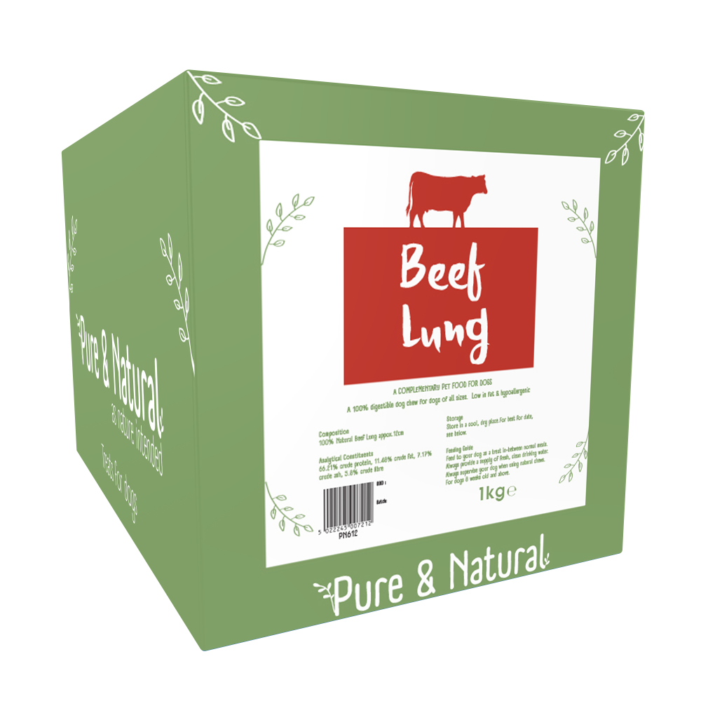 Pure & Natural Beef Lung 12cm 1kg