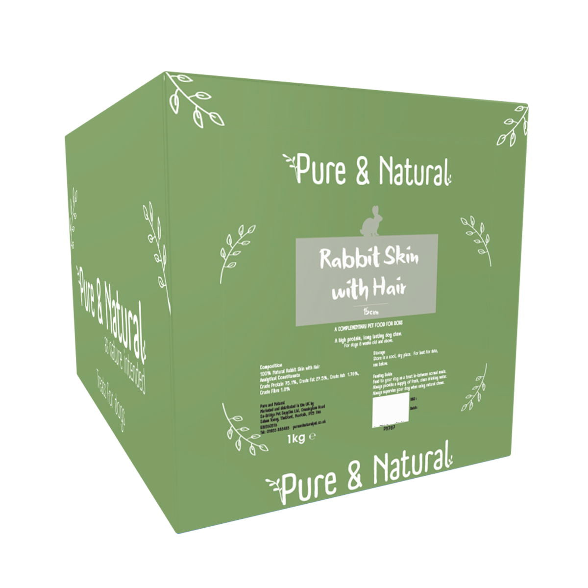 Pure & Natural Rabbit Skin with Hair 15cm 1kg