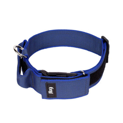 Julius-K9  Color & Grey Collar With Closable Handle & Safety Lock Variable Patches 50mm Blue