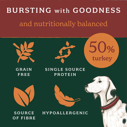 Forthglade Turkey Lightly Baked Natural Dry Dog Food, 2kg