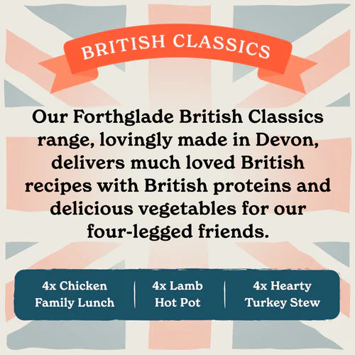 FORTHGLADE ADULT DOG BRITISH CLASSICS COMPLETE GRAIN
FREE LAMB SHEPHERD'S PIE 18X395G