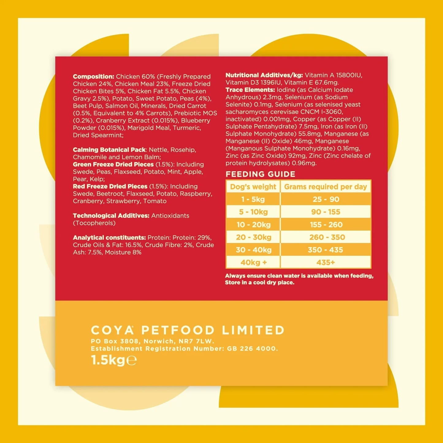 Coya Freeze Dried  Kibble Plus Chicken 1.5kg