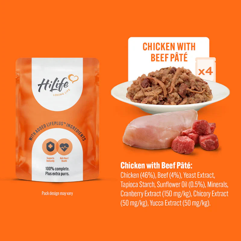 Hi Life Pouches Cat Chicken Pate Recipes 8x70g