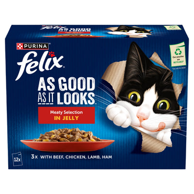 Felix As Good As It Looks Meaty Selection In Jelly 12 X 85G (Beef version)