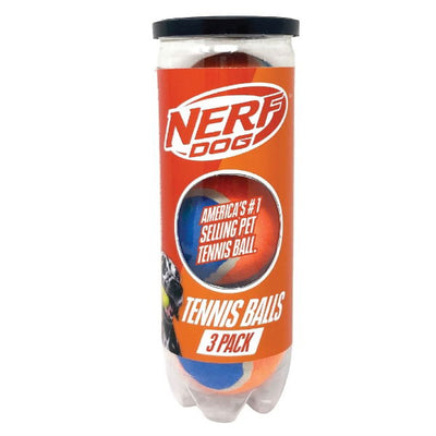 Nerf Dog Standard NON-Squeak Tennis Ball 2.5in 3pk in Pressurized Can
