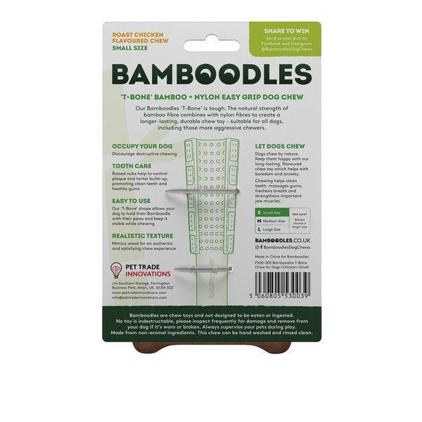 Bamboodles T Bone Chew Toy for Dogs Small 4Inch Chicken Flavour - Ormskirk Pets