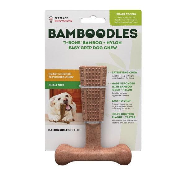 Bamboodles T Bone Chew Toy for Dogs Small 4Inch Chicken Flavour - Ormskirk Pets
